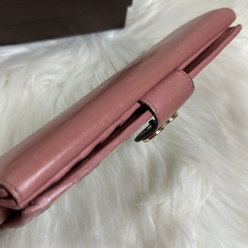 Gucci GG Canvas Pink Leather Heart Bifold Long Wallet with Box - Picture 6 of 15